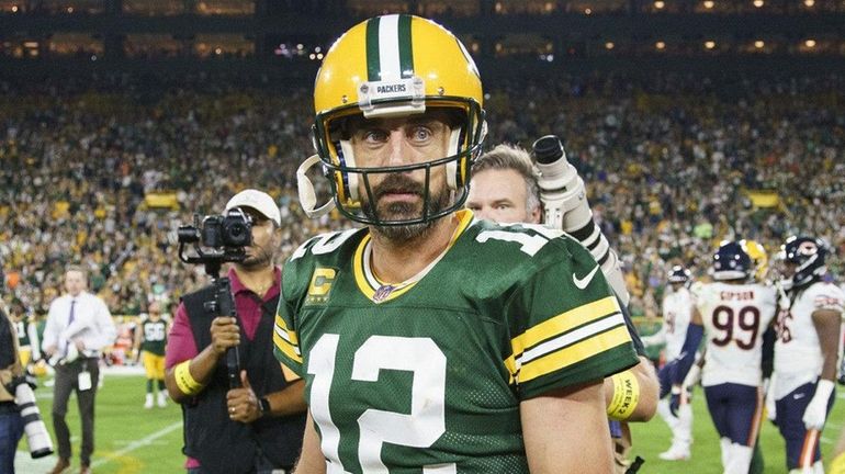 Green Bay Packers quarterback Aaron Rodgers.