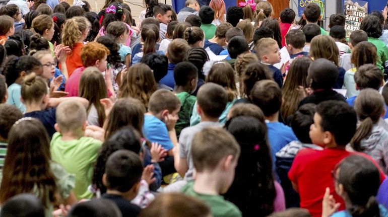 Students at Selden's New Lane Elementary School, in the Middle...