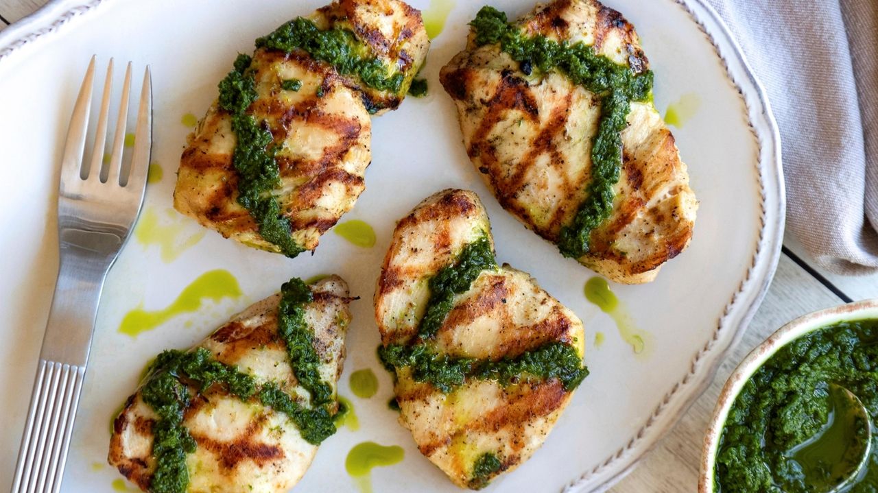 Easy grilled chicken breast recipe with chimichurri sauce Newsday
