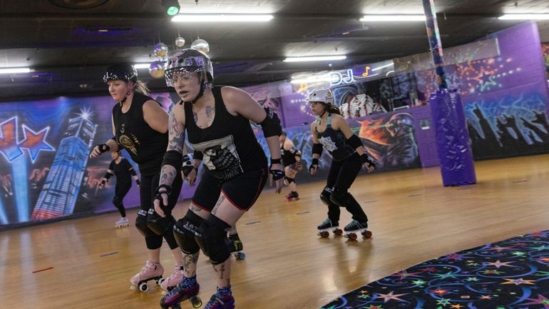 Members of the Long Island Roller Rebels, practice, Tuesday, Mar....