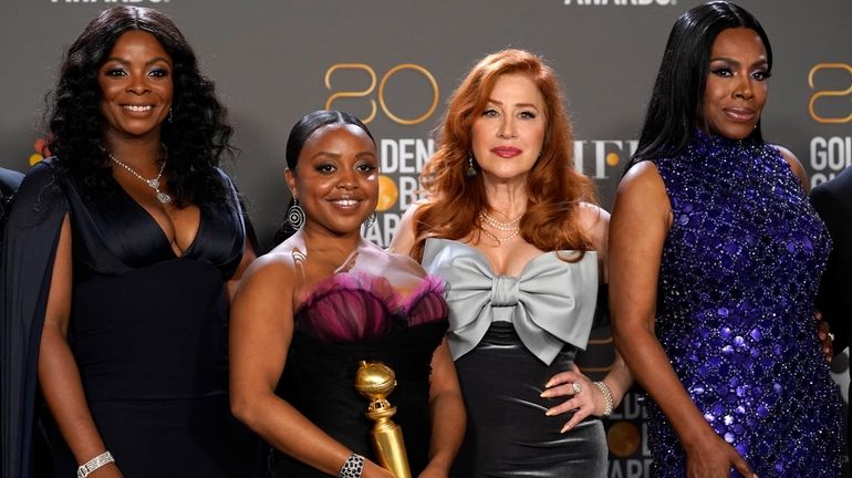 Janelle James, from left, Quinta Brunson, Lisa Ann Walter and...