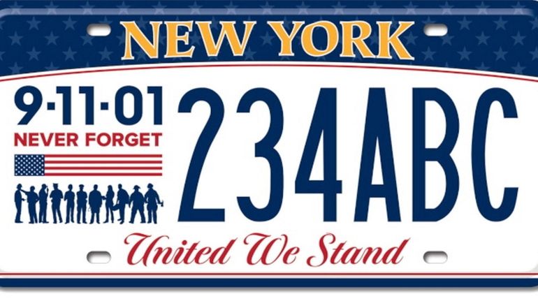 The state DMV unveiled a commemorative license plate to honor Sept....