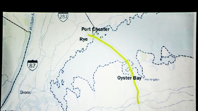 One proposed Long Island Sound crossing runs from Oyster Bay to...