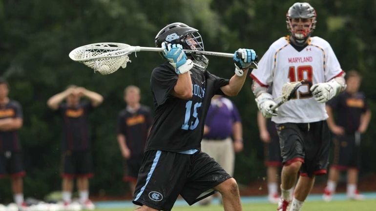 North Carolina lacrosse goalkeeper Steven Rastivo of Ward Melville High...