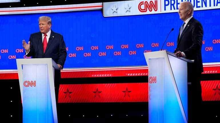 President Joe Biden, right, and Republican presidential candidate former President...