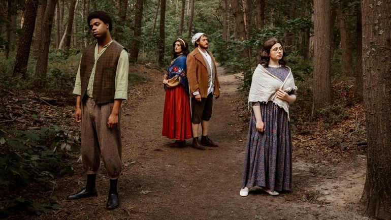 Isaiah Baston, left, as Jack, Emily Walter as The Baker's...