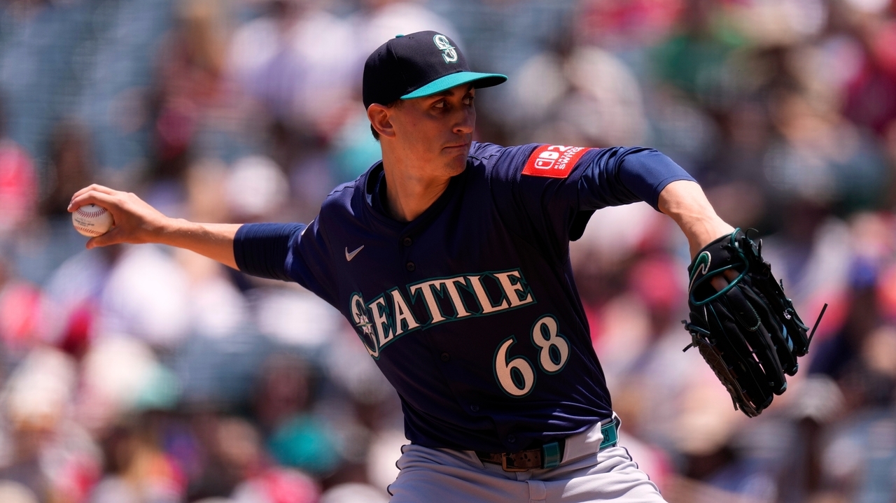 George Kirby strikes out career-high 14, Mariners beat Angels 3-2 to snap  their 5-game skid - Newsday