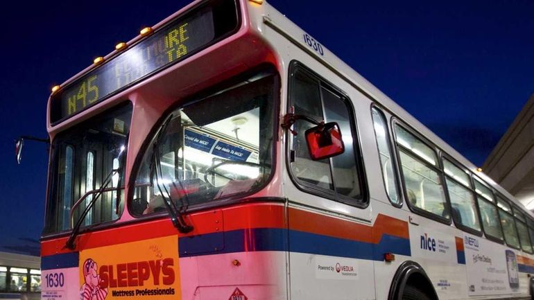 The N45 NICE Bus at Roosevelt Field Mall in Garden...