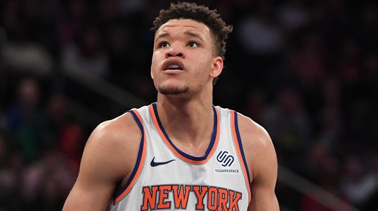 Knicks rookie Kevin Knox against the Toronto Raptors at Madison...