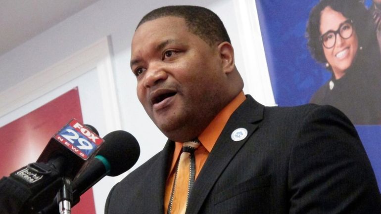 Atlantic City Mayor Marty Small Sr. speaks at a press...