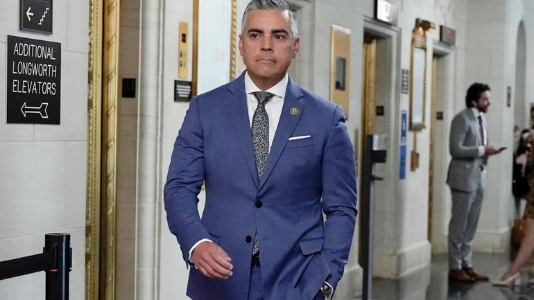 Rep. Juan Ciscomani, R-Ariz., arrives for a House Republican caucus...