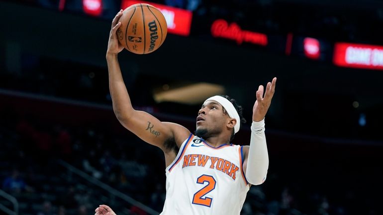 Knicks guard Miles McBride against the Detroit Pistons on Nov. 29,...