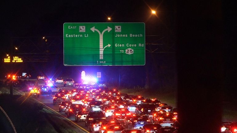 Traffic came to a stop on the Northern State Parkway after...