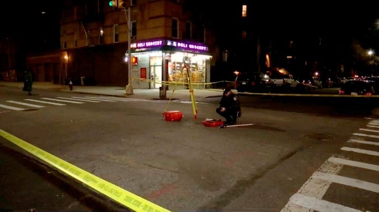 The NYPD responds to a Bedford-Stuyvesant street after a truck...