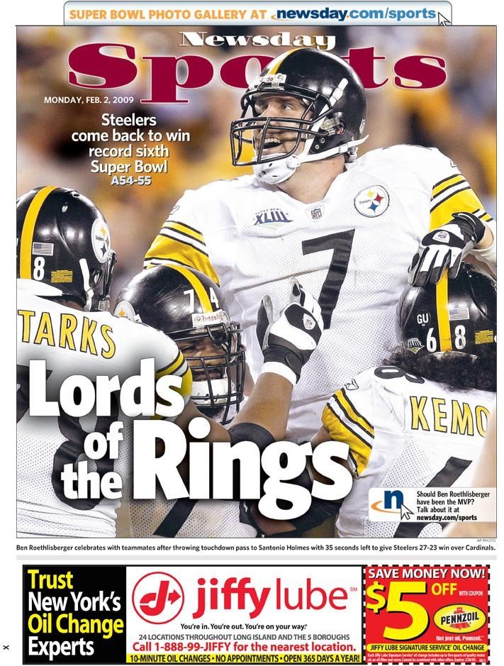 Pittsburgh Steelers Qb Ben Roethlisberger, Super Bowl Xliii Sports  Illustrated Cover Poster