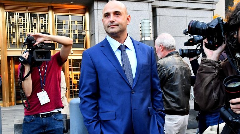 Craig Carton exits federal court in Manhattan following a guilty...