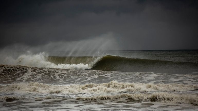 High wave action in Long Beach ahead of Tropical Storm...