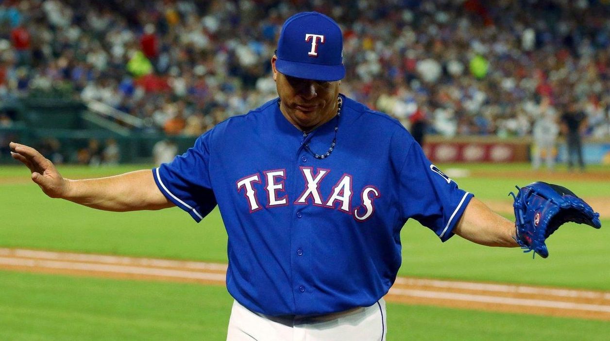 May 21, 2018: Texas Rangers starting pitcher Bartolo Colon #40 pitched 5.1  innings and gave up 6 earned runs during an MLB game between the New York  Yankees and the Texas Rangers