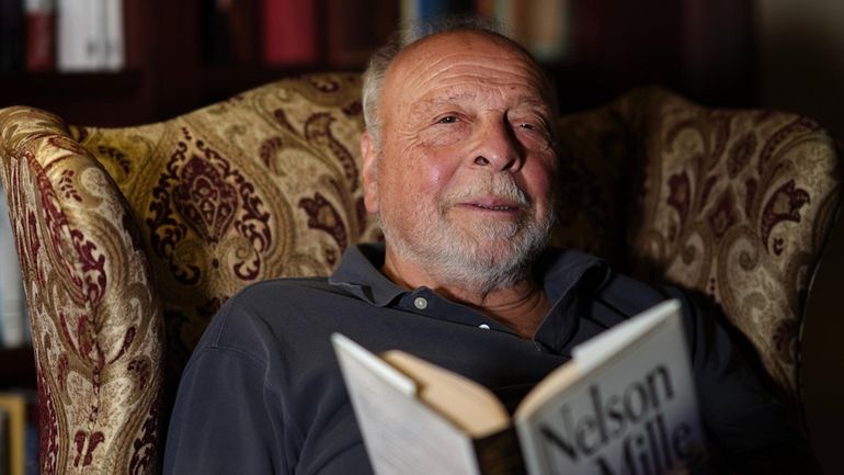 Nelson DeMille at his home in Garden City in 2022...