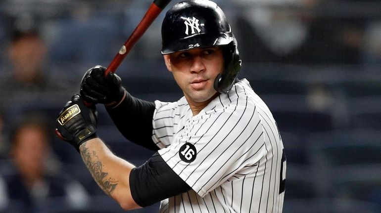 Gary Sanchez against the Texas Rangers at Yankee Stadium on...