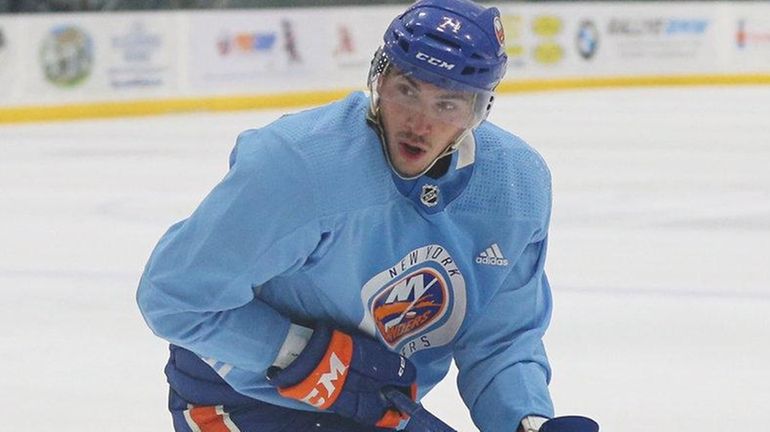 Michael Dal Colle of the New York Islanders skates during...