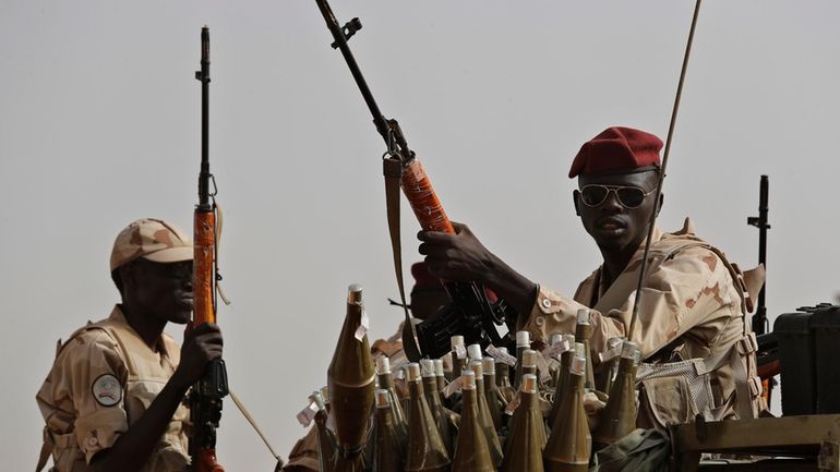 Sudanese soldiers from the Rapid Support Forces unit, led by...