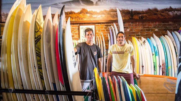 unsOund surf co-owners Mike Nelson (left) and Dave Juan at...
