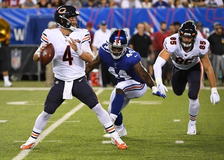 August 16, 2019, New York Giants wide receiver Bennie Fowler (18) scores a  touchdown during the NFL preseason game between the Chicago Bears and the  New York Giants at MetLife Stadium in