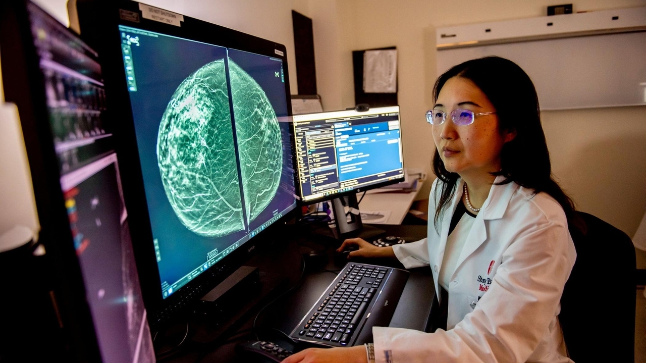 Mammogram machine and medical professionals