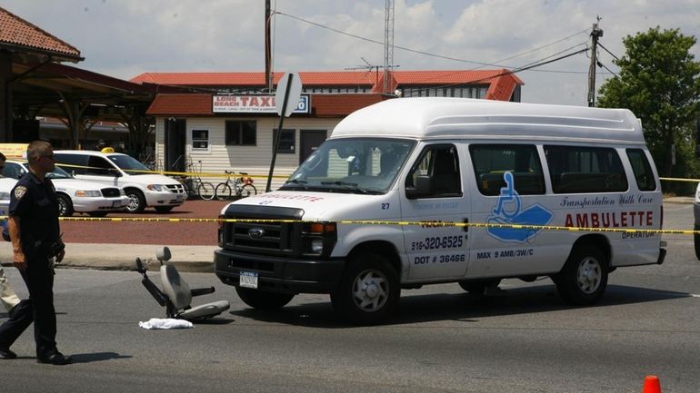 June 25,2010, Long Beach: Scene of ambulette accident on Park...