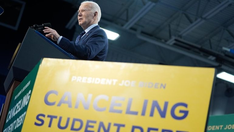 President Joe Biden delivers remarks on student loan debt at...