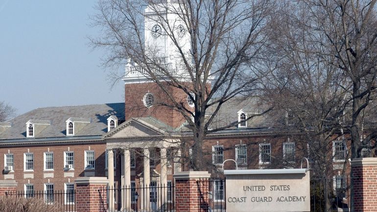 The U.S. Coast Guard Academy is shown in a photo...