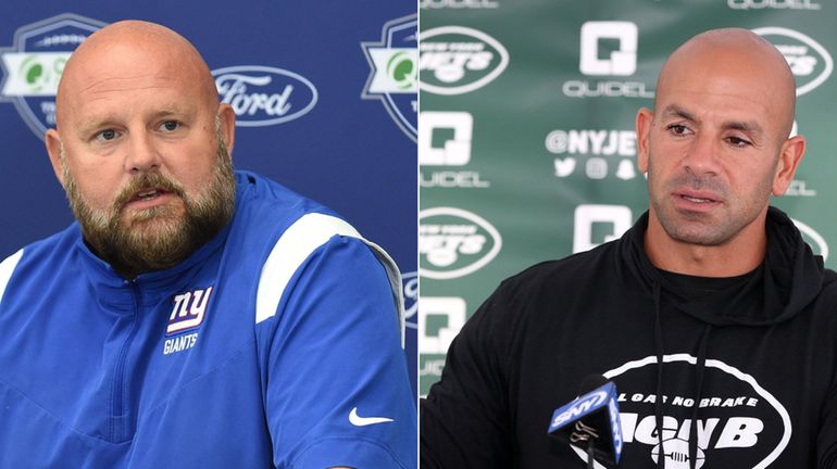 Giants coach Brian Daboll and Jets coach Robert Saleh.