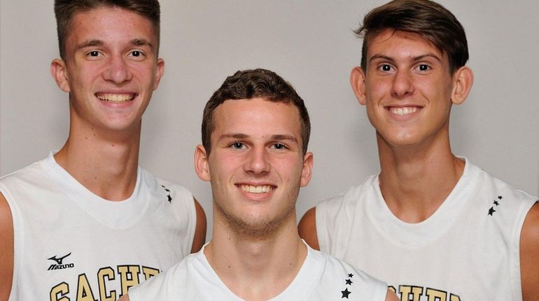 Sean Hannett of Sachem North, center, poses for a portrait...