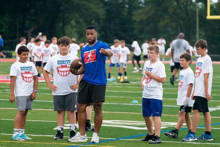 City of Jersey City on X: Come out and watch this Sunday's youth football  camp with NY Giants running back Saquon Barkley at Caven Point in  #JerseyCity from 5-7pm. The event is