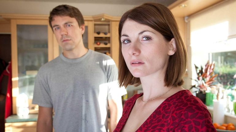 Jodie Whittaker as Beth Latimer, right, and Andrew Buchan as...