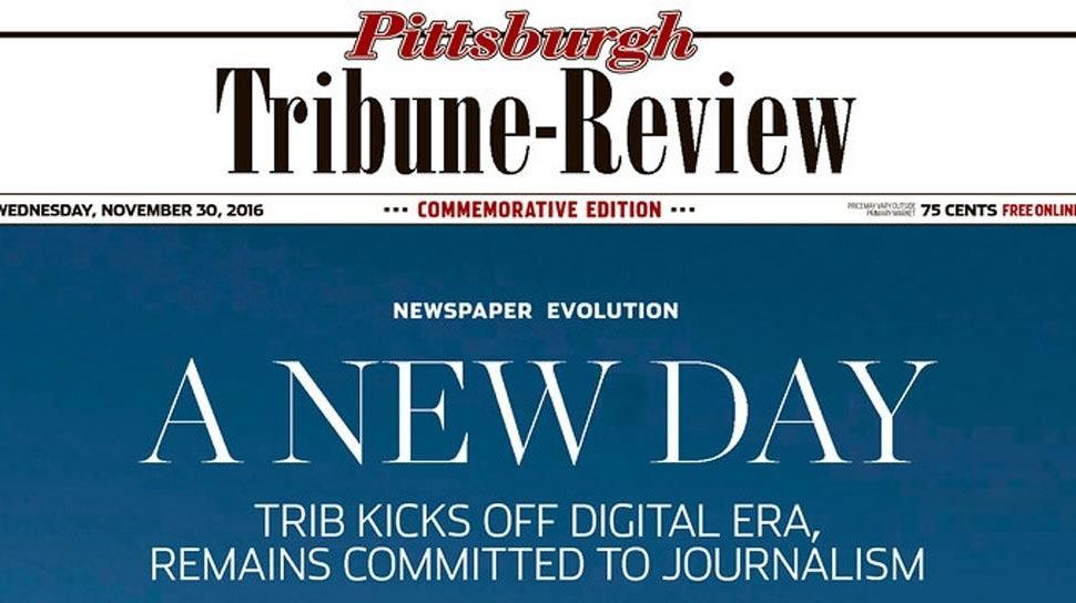 Pittsburgh TribuneReview ends 24year print edition run Newsday