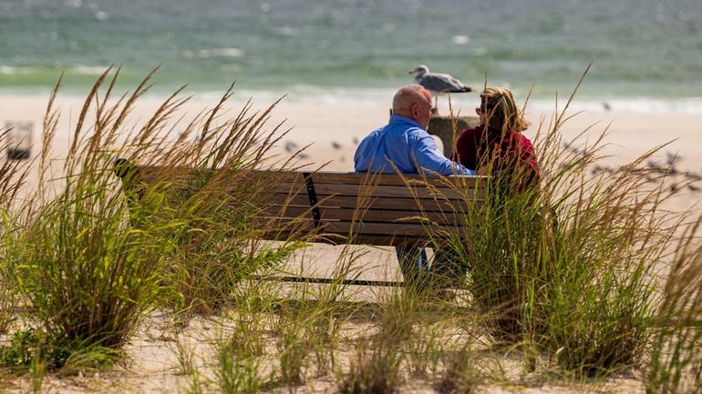 A windy afternoon on the beach at Robert Moses State...