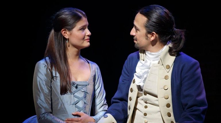 Phillipa Soo and Lin-Manuel Miranda in "Hamilton." Miranda will host...