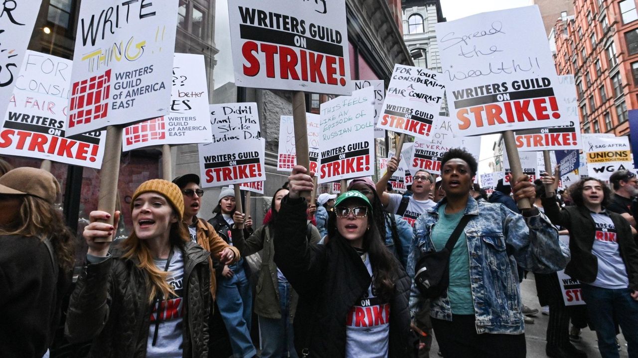 TV, film writers strike in Manhattan over pay, future in industry Newsday