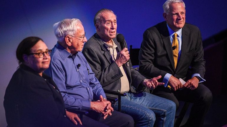 From left, Newsday columnist Joye Brown, retired NASA flight director...