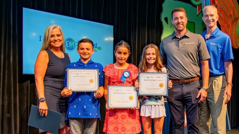 PSA contest winners Leo Johnson, Gabriella Duffy and Emily Milanese of...