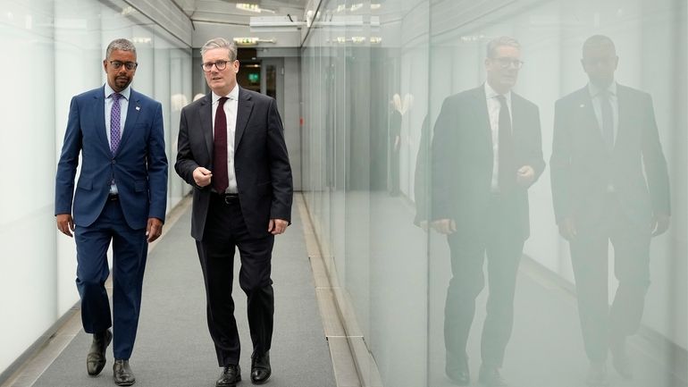 Britain's Prime Minister Keir Starmer, right, and First Minister of...