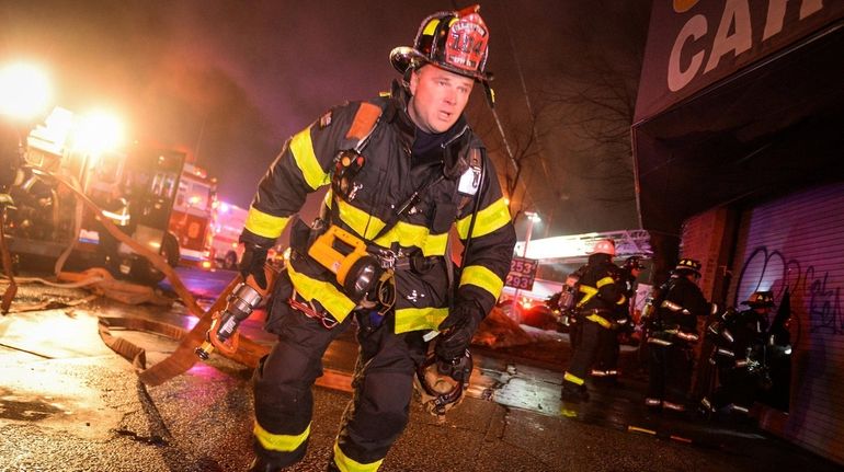 FDNY fire academy Chief Frank Leeb seen here working a...