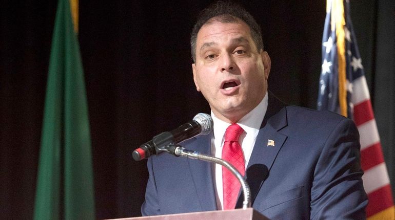 Oyster Bay Town Supervisor Joseph Saladino, shown during an inaugural...