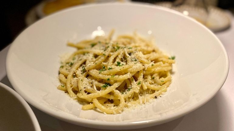 Bucatini cacio e pepe at The Farm Italy in Huntington.