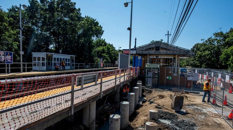 The LIRR stationhouse in Brentwood is getting a makeover, seen...