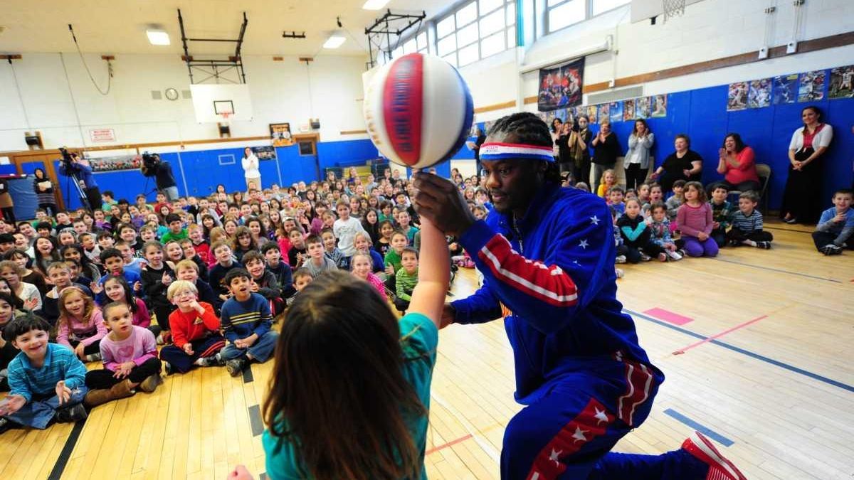 Globetrotter visits Old Bethpage school Newsday