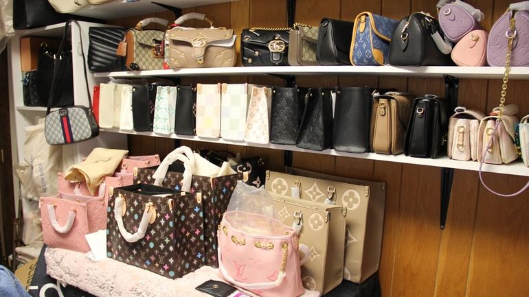 Authorities displayed an array of allegedly counterfeit goods Wednesday in...