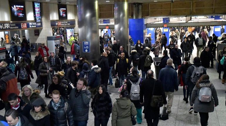 The scene at Penn Station for the Friday commute as...